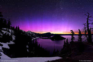 Aurora over Crater Lake